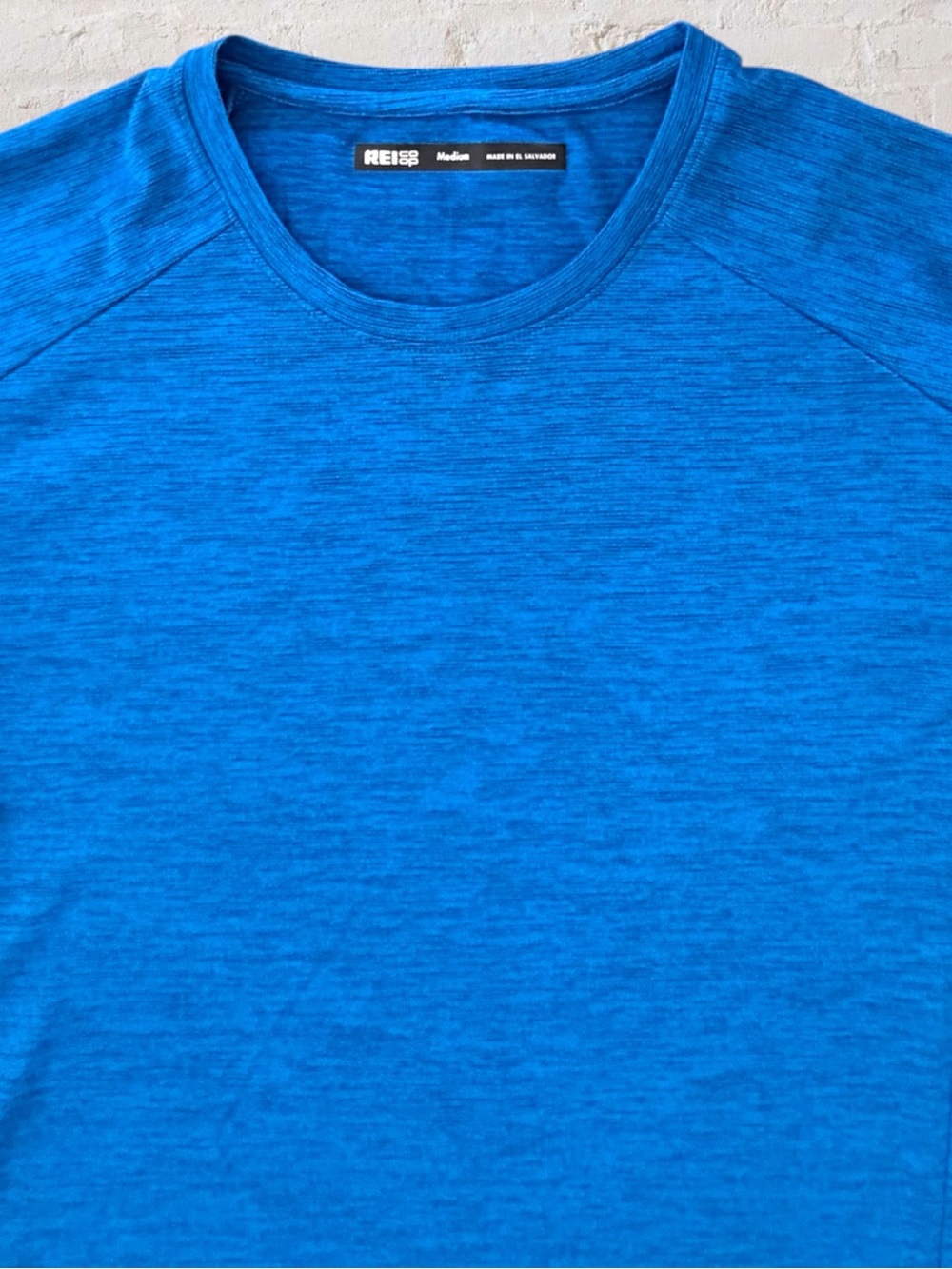 REI Co-op Performance Crew Neck Athletic Shirt Men’s Med Blue Hiking Running Tee